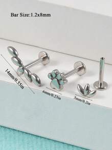 1 pièce Boucles d'oreilles clous en acier inoxydable en forme de serpent, étoile, cartilage tragus, hélix pour hommes et femmes, bijoux de piercing pour hélix et cartilage