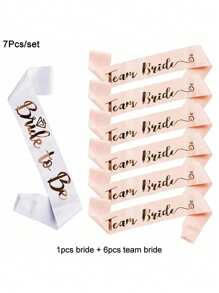 1/3/4 st Brud att ställas Sash & Strass Pannband Tiara & Axellängd Slöja Kit Möhippor Bröllopsdusch Bachelorette Bröllopsdekoration Tillbehör - Multifärgad - Visa 10