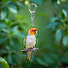 1pc Transparent Acrylic Parrot Shaped Keychain, Suitable As Holiday Decoration (St. Patrick's Day, Easter, Etc.), Gift For Parrot Lovers, Decoration For Home, Car, Etc. - Multicolor - View 4