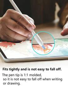 5pcs Soft Silicone Nib Tip Protective Covers, Quiet, Replaceable Nib Tips Compatible With Apple Pencil 1 & 2, IPad Pencil - Multicolor - View 2