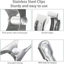 花园夹，不锈钢温室夹，用于网状结构的温室夹，具有强大的抓地力，可以将遮阳布或植物覆盖物固定在花园箍上（20 个装） - 銀色 - 查看 5