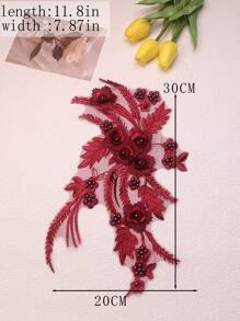 Handgefertigte 3D bestickte Perlenblumen Dekorative Applikationen, DIY Kleidungszubehör, Brautkleid Verzierungen, Größe: 30cm x 20cm