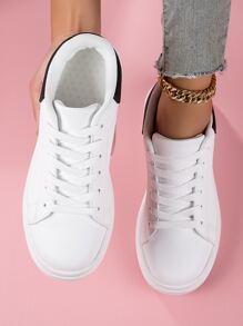 Women's Thick Sole Pure White Breathable Casual Fashionable Sneakers, Comfortable Soft Bottom Non-Slip Wear-Resistant Travel Shoes, Unisex