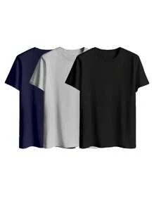 JOPHY & CO. Men's Line 100% Cotton T-Shirts 3 Piece Set COD.TS003 - xanh và đen - Xem 1