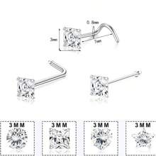 8pcs Fashion Nose Rings Studs Set, 20G Hypoallergenic Stainless Steel, Synthetic Cubic Zirconia, Round & Heart Design, Non-Magnetic, For Women, Perfect For Christmas, Thanksgiving, Valentine'S Day,Mom,Mother,Mother's Day,Gift