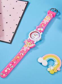 1 pieza Reloj de cuarzo de silicona con diseño de macaron de colores lindo y de dibujos animados, apto como regalo de cumpleaños
