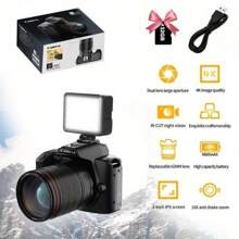 4K Photography Camera, Digital Camera, Cameras For Photography, Vlog Camera, Optional Macro Lens/ Fill Light, 32GB SD Card, 3000mAh Battery, Front And Rear Cameras - 相機+可裝補光燈+32GB記憶卡 - 查看 3