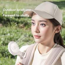 1pc Creative Clip-On Rechargeable Mini Fan With Lighting, Portable Handheld Fan With 3 Wind Speed Modes - Multicolor - View 4