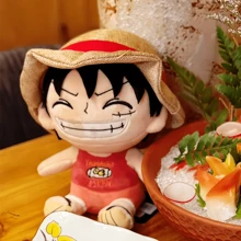 ONE PIECE 3 种款式正版海贼王蒙奇·D·毛绒玩偶玩具海盗王毛绒可爱吊坠钥匙扣卡哇伊动漫玩偶毛绒玩具娃娃收藏儿童礼物 14-26 厘米/5.51-10.24 英寸