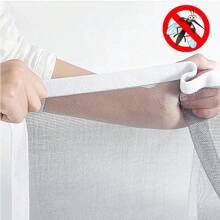 Self-Adhesive And Reusable Mosquito Nets For Windows, Anti-Mosquito Window Screens, Tulle, Customizable In Summer, DIY, Washable - Gray Mesh With White Edges - View 1