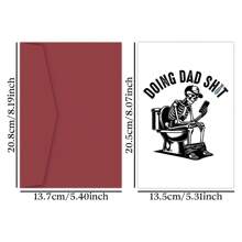 1 张有趣的父亲节贺卡，骷髅爸爸讽刺爸爸贺卡，做爸爸喜欢做的事，酷爸爸礼物