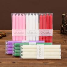 4pcs 2.2cm Diameter Straight Stem Candles, 25cm European Style Long Stem Candles For Home, Romantic Candlelight Dinner, Wedding, Birthday, Valentine's Day Decoration - Red, White, Black, Green, Yellow, Pink, Purple, Blue Gifts Graduation