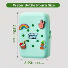 1 pièce Manchon en silicone pour bouteille d'eau avec 5 pièces d'accessoires aléatoires, porte-bouteille d'eau portable, sac de rangement pratique pour la course et la fitness, convient pour les bouteilles de 30 oz/40 oz et les bouteilles de sport, fournitures scolaires
