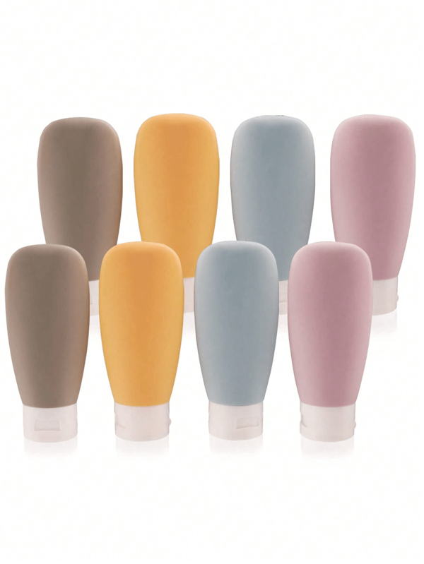 4 piezas Botellas dispensadoras de viaje, Envases cosméticos rellenables de 60ml - a prueba de fugas, botellas exprimibles para champú, acondicionador, loción y gel de baño, artículos de primera necesidad para viajes