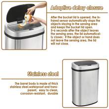 Display4top Stainless Steel Automatic Touchless Kitchen Bathroom Sensor Bin,Trash Can,Touch Bin (58LRound)