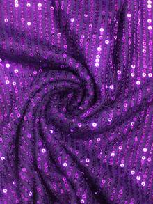 春夏女士派对套装，纯色圆领短袖上衣和裤子，带口袋的华丽时尚亮片裤子