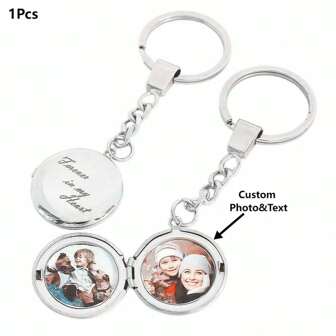 Llavero con medallón personalizado con foto - Llavero con medallón con foto - Medallón con foto, grabado, adorable, divertido, Y2K, unisex, casual, personalizado, único, personalizado, para ella, amigos, niños, para aniversarios, para el Día de San Valentín, para el Día del Niño, para el estreno de una casa, útiles escolares, vuelta al cole, regalo escolar, para regalos de maestros, para la universidad, para colegas, para dormitorios, llaveros y accesorios personalizados, estilo casual callejero, accesorios de vestir, elegante otoño, novio, novia, familia, amigos