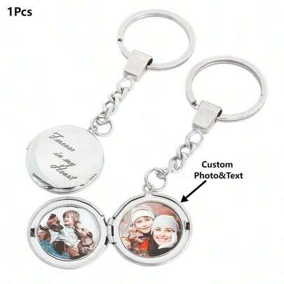 Custom Engraved Lockets Keychain With Photo-Personalized Locket Keychain -Locket With Photo-Picture Locket Keychain, ,Engraved,Colorful,Cute,Adorable,Funny,Kawaii,Y2K,Stylish,Unisex,Casual,Custom,Personalized,Unique,Customized,Ideal Gifts For Him,Ideal Gifts For Her,Her,Boyfriend,Girlfriend,Family,Friends,Children,For Anniversaries,For Valentine's Day,For Mother's Day,For Birthdays,For Children's Day,For Father's Day,For Graduation,For Weddings,For Housewarming,School Supplies,Back To School,School Gift,For Office,For School,For Classroom,For Teacher Gifts,For University,For Colleague,For Dorm Rooms,For Teacher,For Boys And Girls,For Teenagers,Junior High School Students,Middle School Students,High School Senior High School Students,College Students,University Students,Freshman,Sophomore,Underclassmen