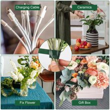 Băng dính hoa màu xanh lá cây Băng dính hoa chống thấm nước chất lượng cao Băng dính hoa dùng để quấn thân bó hoa và đồ thủ công bằng hoa Vật tư cắm hoa dùng để quấn thân bó hoa 6mm 12mm 30 yard - màu xanh lá - Xem 2