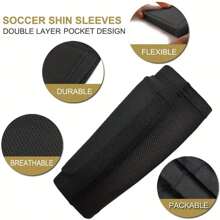 Pro Soccer Shin Guards & Leg Warmers Set (2pcs) - Double Layer Elastic Support For Football Matches, Training - Breathable, Lightweight Design