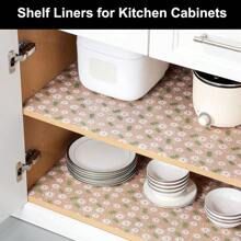 1roll Shelf Liner, Non-Slip Cabinet Drawer Shelf Liners, Waterproof Refrigerator Liner, Cuttable Cabinet Drawer Cupboard Mat, Non Adhesive Fridge Liner EVA Place Mats, Oil, Water And Stain Resistant Cabinet Mat, Washable Drawer Liners For Kitchen, Cabinet, Bathroom
