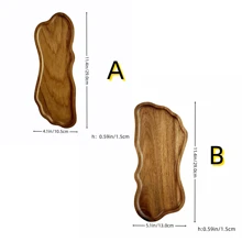 1pc Solid Wood Tray, Wooden Fruit Tray, Wooden Dessert Tray, Multipurpose Snack Tray, Decorative Fruit Plate, Food Platter, Coffee Cup Tray, Tea Cup Tray, Cake Plate, Breakfast Tray, Suitable For Home Kitchen, Hotel Restaurant, Cafe Display Tray, Home Decor, Kitchen Decor