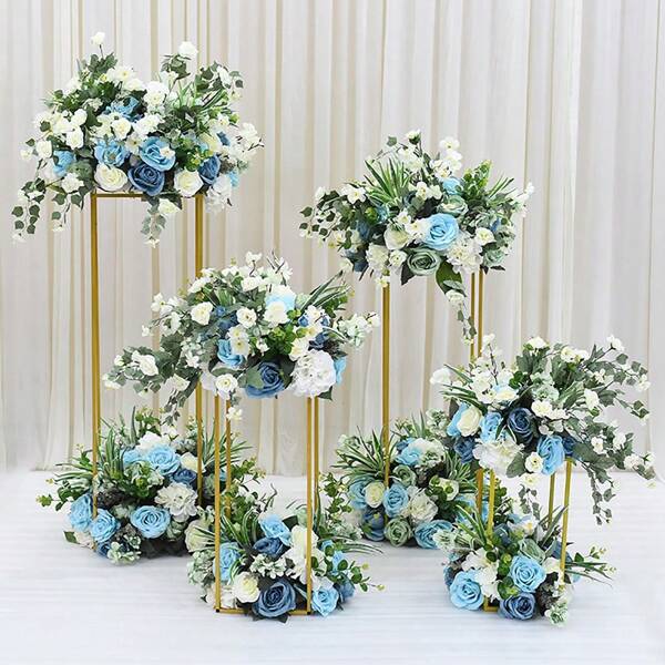 Living And Home Metal Rectangular Basics Plant Flower Stand Indoor Outdoor Metal Display Rack Stage Shelf For Wedding Party Ornament Home Decor