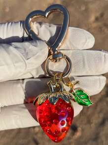 1/2 可爱 Y2K 风格时尚草莓钥匙扣背包装饰吊坠非常适合女性装饰派对礼物送给朋友的理想礼物 - 彩色 - 查看 9