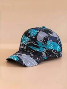 1 pieza Gorra de béisbol unisex para niños con estampado gráfico de fútbol, transpirable, azul marino, apta para uso en exteriores y uso casual durante todo el año