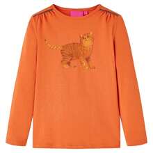 vidaXL Children's Long Sleeve Shirt 128 Orange Brown