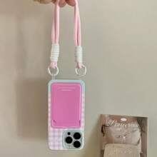 Card Slot/Lanyard/Wallet/Plaid Pattern Phone Case Compatible With IPhone 15 Pro Max/15/15 Pro/14 Pro Max/14/13 Pro Max/12 Pro Max/11/16/16 Pro/16 Pro Max