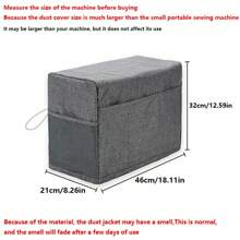 1 pièce de Housse de machine à coudre, anti-poussière et imperméable, avec des poches pour ranger les fournitures de couture, robuste couvre-poussière avec des poches latérales pratiques, poignée solide pour la plupart des machines standard (L46xL21xH32cm), fournitures scolaires