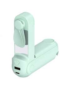 5 IN 1 Portable Handheld Fan - Multifunctional USB Rechargeable Foldable Cooling Fan With Power Bank, Flashlight & Makeup Mirror. Features 3 Adjustable Speed Levels.Perfect For Travel, Outdoor, Office & Home Use.Essential Multitool Fan For Anywhere. - Nhiều màu - Xem 10