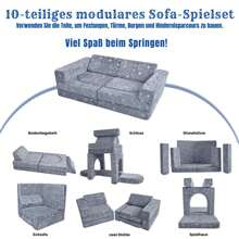 MeMoreCool Children's Sofa Play Sofa, Children's Fold-Out Flip Sofa Chair Children's Couch Children's Sofa From 6 Years Fancy Play Sofa An Exciting Indoor Playground For The Children's Room, Ideal For Children, Gray - 灰色恐龍 - 查看 4