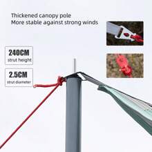 1 Pc Butterfly Canopy Tent For Camping & Outdoor, Extra Large Hexagon/Octagon Sun Shade, Silver Coated UV Protection - Blue Cloud Gray - View 7