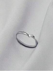 1 Stück S925 Sterling Silber einfacher umwickelter Ring, modisch & elegant für den täglichen Gebrauch, hochwertiger Schmuck für Frauen - Silber - Übersicht 3