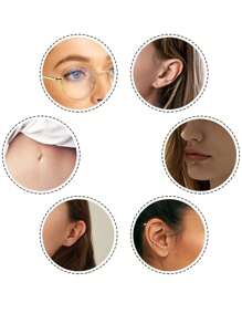 8Pcs Rook Daith Piercing Jewelry 16G Stainless Steel Curved Barbell Eyebrow Rings Helix Tragus Snug Lip Belly Button Piercing Flower CZ Daith Rook Earrings For Women Men Daily Wear, Ideal Gifts For Vacation - Multicolor - View 5