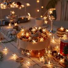 1pc 20-LED Warm White Star String Lights, Battery Powered Fairy Lights For Indoor Use, Suitable For Party, Wedding, Holiday Decor, Girls Birthday, Bedroom, Garden Decor