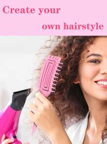 全新卷发造型梳套装，1 件用于定义和塑造卷发 - 适合女性卷发的造型梳，1 件用于梳理发际线的发刷，1 件用于保持发际线光滑的边缘刷，1 件用于造型的尾梳，1 件多功能梳子清洁梳脱毛器（刷子清洁爪作为礼物送给您），由 Candybrush 设计 - 彩色 - 查看 10