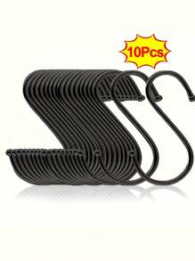 10 个装不锈钢粘合挂钩，学生宿舍便携式无孔挂钩，家庭橱柜门后不锈钢 S 形双挂钩，家庭储物和整理，适用于厨房、卧室、浴室、办公室、书桌 - 彩色 - 查看 13