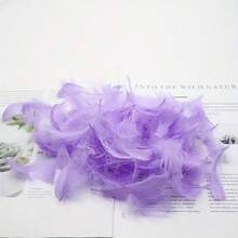 100 Pieces Of Soft Natural Feather Mid Float For Gift Wrapping, DIY Crafts, Wedding & Birthday Party Decorations - Feather Chicken Feathers For Elegant Home Decoration & Festive Celebrations, Craft Supplies |Elegant Decoration |Exquisite Appearance, Feather Crafts - Multicolor - View 3