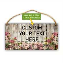 1 件定制木门标志 - 个性化花卉悬挂装饰，适合婚礼、生日和特殊活动，乡村风格墙壁艺术，天然木材表面，送给朋友和家人的完美礼物，波西米亚风格装饰 - 彩色 - 查看 1