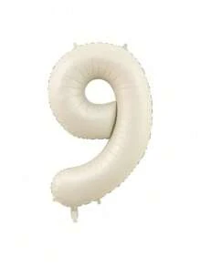 1 个 32 英寸奶油白色数字气球，用于生日周年派对装饰、铝箔气球、生日照片道具、生日派对周年派对场景装饰、房间装饰、室内装饰、礼品仪式装饰、1 岁生日派对装饰