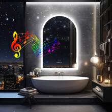 Smart Bathroom Mirror With LED Lights With Bluetooth Speakers Dimmable Anti-Fog - UK Plug(220-240V) - View 4