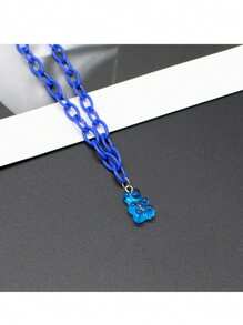 1 Stück Halskette mit kaugummi-farbigem Harz Anhänger für Frauen und Mädchen, Acrylkette Schmuck Großhandel Geschenke