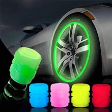 20pcs Luminous Tire Valve Caps, Glow In The Dark Tire Valve Covers For Bicycle, Motorcycle, Car Decoration Accessories