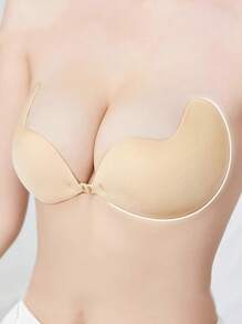 1 对芒果形状一次性无缝隐形隆胸乳贴胸垫，女士内衣配饰 - 杏色 - 查看 7