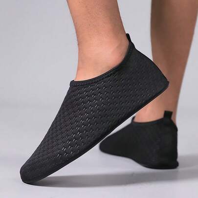 Men's Black Outdoor Trekking Shoes, Non-Slip Water Shoes, Lightweight Hiking, Fitness, Running, Fishing, Diving, Beach Shoes