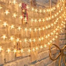 1pc 20-LED Warm White Star String Lights, Battery Powered Fairy Lights For Indoor Use, Suitable For Party, Wedding, Holiday Decor, Girls Birthday, Bedroom, Garden Decor