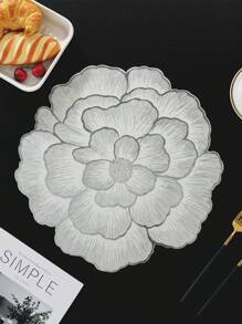 6/8pcs Hotel & Restaurant Round PVC Non-Slip Placemats, Gold/Silver Heat Insulation Pad To Protect Table Surface, Suitable For Wedding, Christmas, Party, Home Kitchen Dining Decor